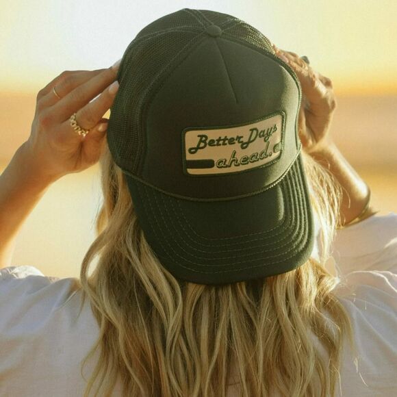 Green Better Days Ahead Trucker Hat - brand new - Picture 1 of 5